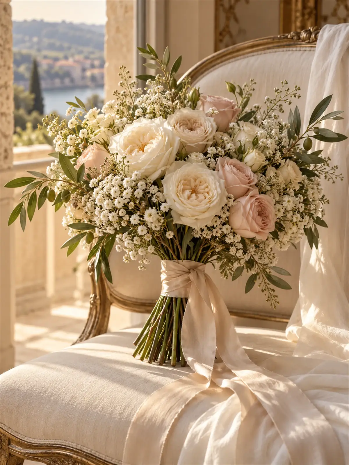 Bouquet de noiva em tons suaves